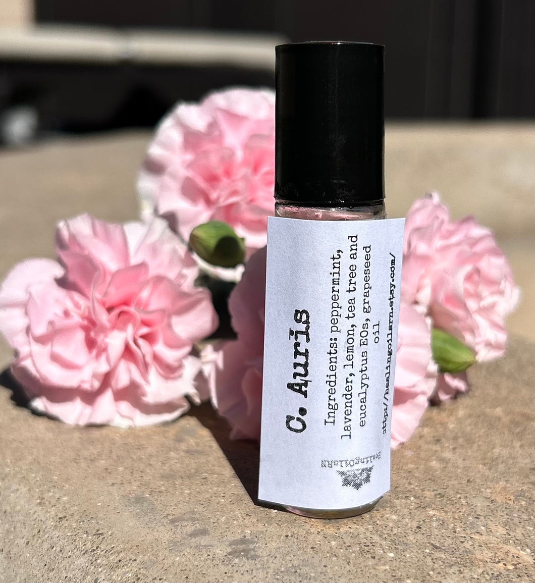C. Auris Essential Oil topical Treatment Roller blend 10 ml organic anti-fungal HealingOilsRN
