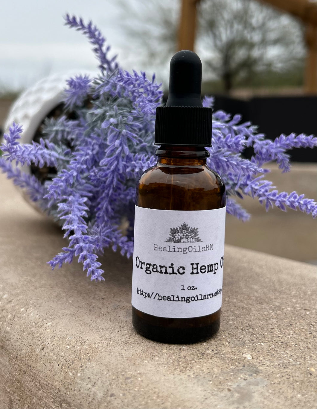 Hemp Oil 1 oz amber dropper bottle HealingOilsRN Organic