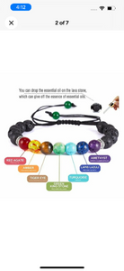 Adjustable Rainbow lave bead diffuser bracelet