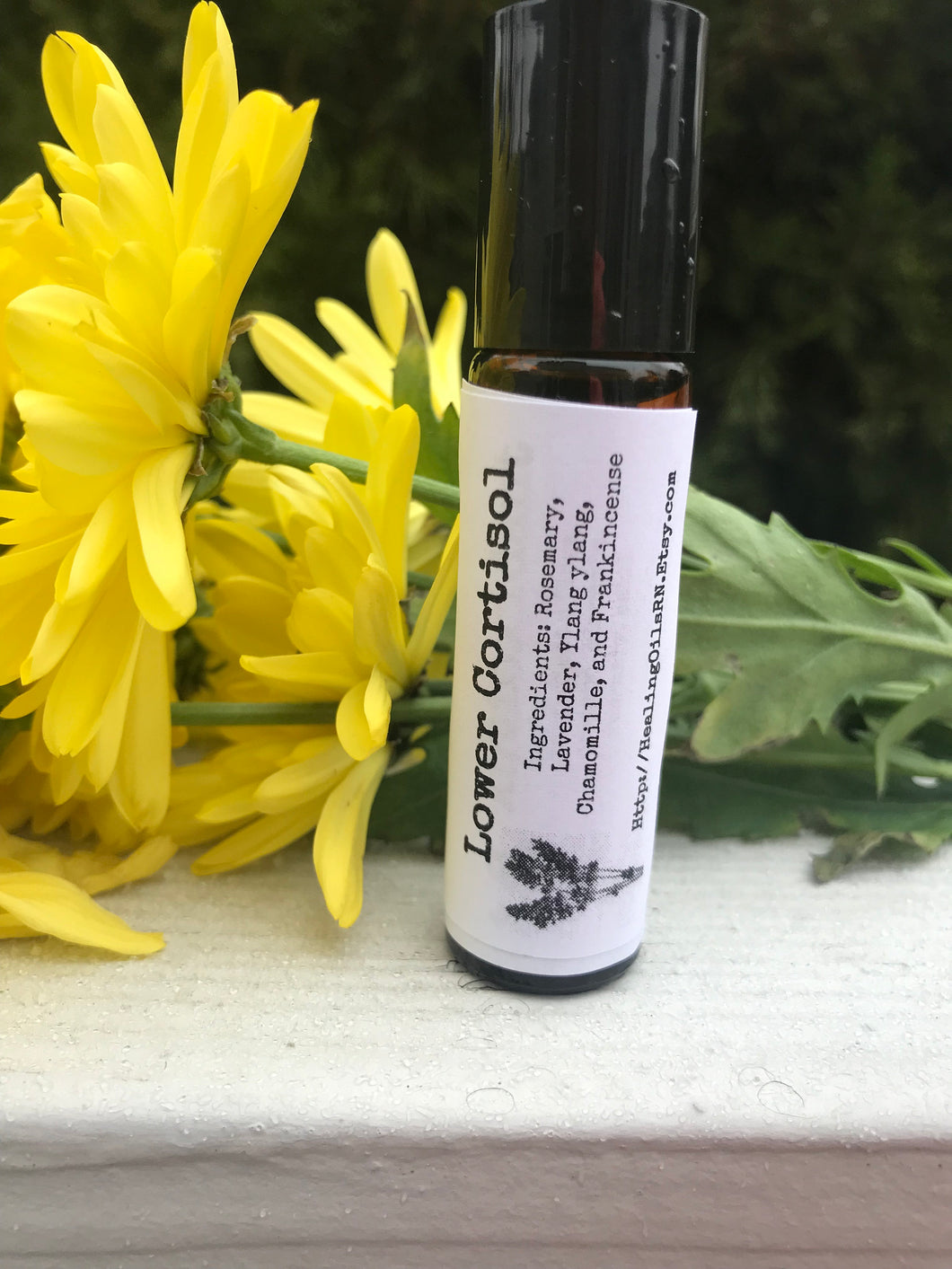 Lower Cortisol Essential Oil Roller Topical Blend 10 ml Organic